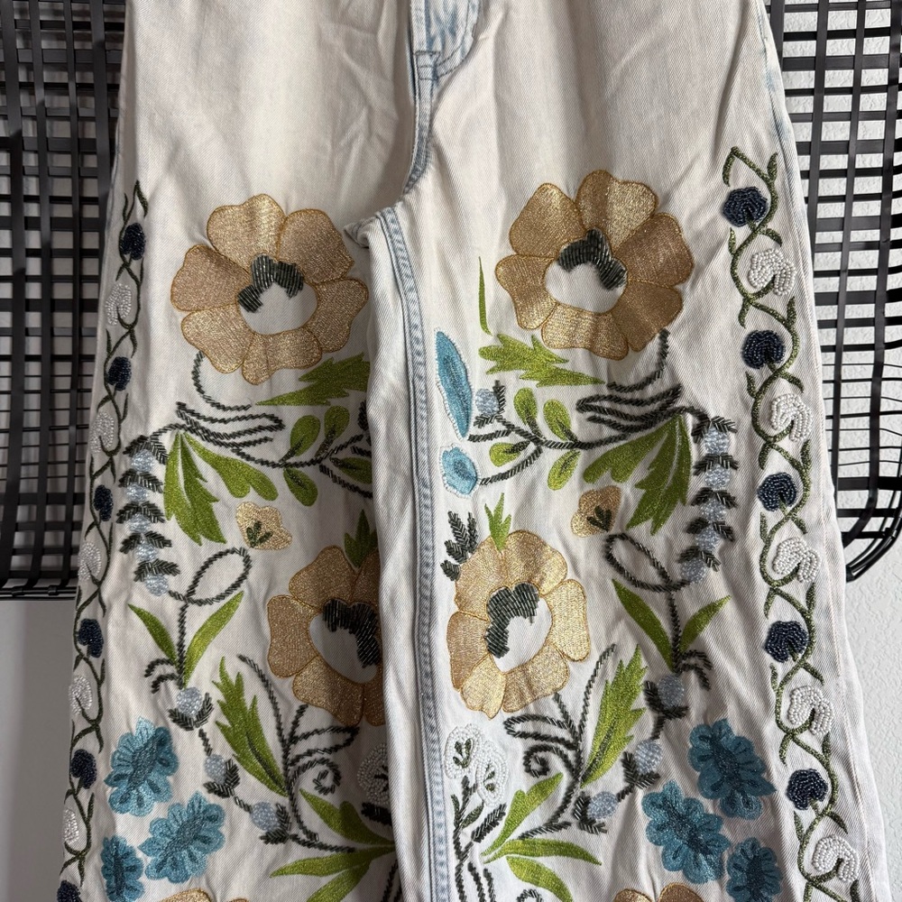 Free people We The Free Mi Amore Wide-Leg Jeans vintage floral tapestry - Picture 4 of 12